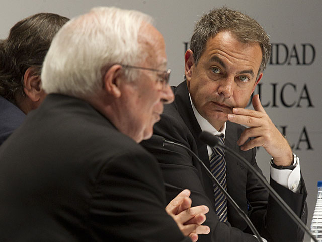 Zapatero y Caizares, durante su encuentro. | Alberto Cullar