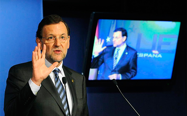 Imagen de Rajoy durante su intervencin. | Afp