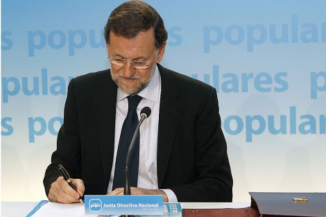 Mariano Rajoy, en un momento de la reunin de la Junta Directiva Nacional del PP. | Reuters