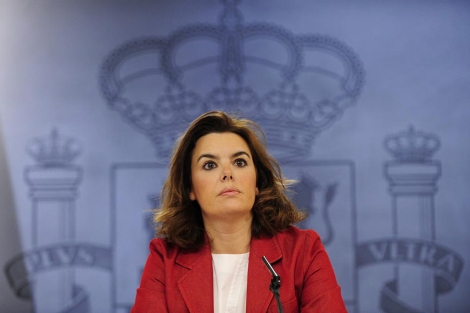 Soraya Sáenz de Santamaría, en una comparecencia. | Bernardo Díaz