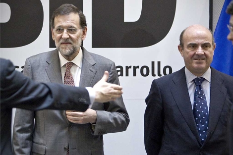 Rajoy y De Guindos, en la inauguracin de la sede del BID. | Alberto di Lolli