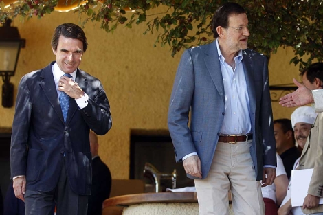 Jos Mara Aznar y Mariano Rajoy, en el campus FAES | Javier Barbancho