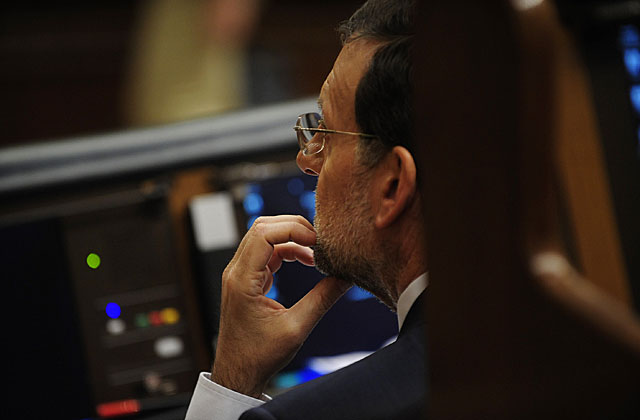 El presidente del Gobierno, Mariano Rajoy, durante la sesión de hoy en el Congreso. | Bernardo Díaz