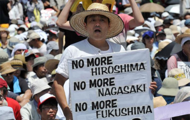 Un manifestante en las protestas contra la energa nuclear en Japn. | EM