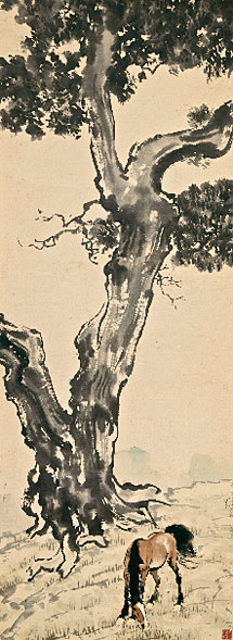 'Grazing Under the Tree' | Xu Beihong