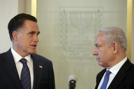 El candidato republicano de EEUU, Romney con el primer ministro israel, Netanyahu. | Reuters