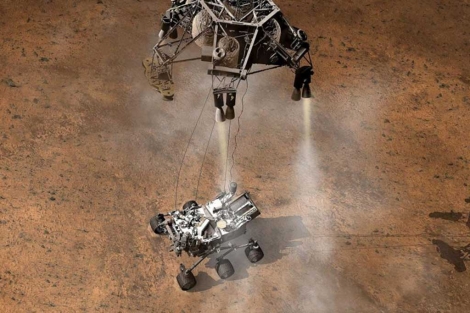 Recreacin del aterrizaje de 'Curiosity' sobre Marte. | NASA