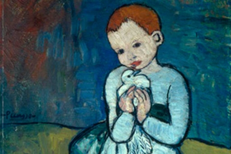 Detalle del cuadro 'Nio con paloma', de Pablo Picasso. | National Gallery