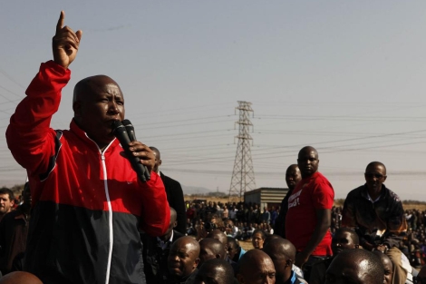Julius Malema durante la huelga de los mineros. | Reuters