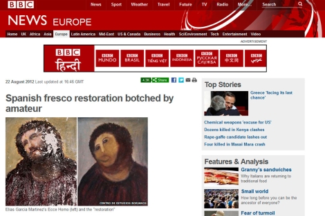 Captura de pantalla de la información publicada por la BBC.