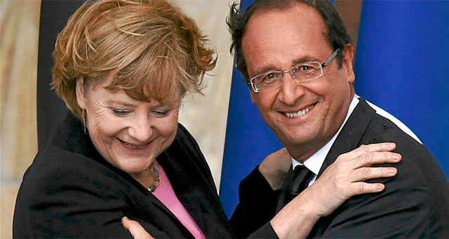 Merkel y Hollan, en uno de sus ltimos encuentros.| Efe