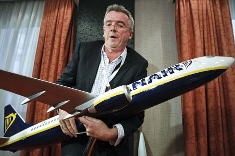 El presidente de Ryanair, Michael O'Leary, en la rueda de prensa celebrada en Madrid. | Efe