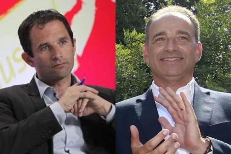 El socialista Benoît Hamon y el conservador Jean-Francois Copé. | Reuters