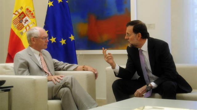 Rajoy recibe en La Moncloa al presidente de la Comisin Europea, Herman Van Rompuy. | Bernardo Daz