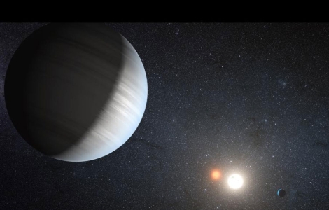 Representacin del sistema multiplanetario alrededor de dos soles. | NASA