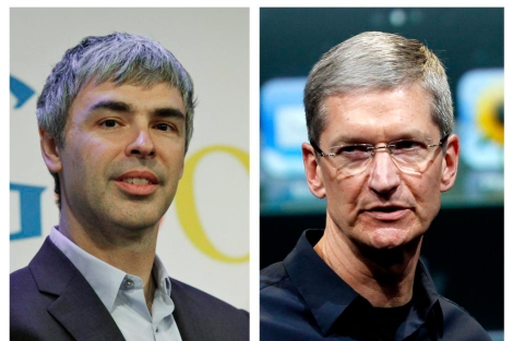 Larry Page (i) y Tom Cook (d). | Reuters