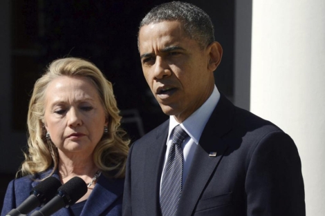 Obama y Clinton en rueda de prensa para explicar el atentado. | Efe