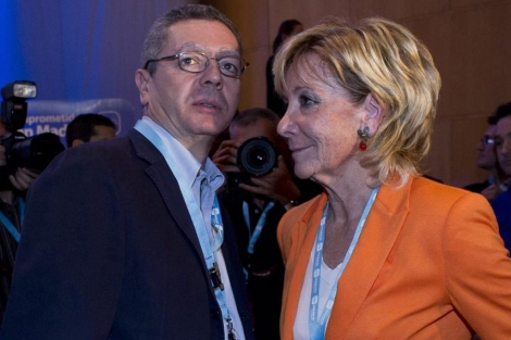 Ruiz-Gallardn y Aguirre, durante el ltimo congreso regional del PP de Madrid. | Gonzalo Arroyo