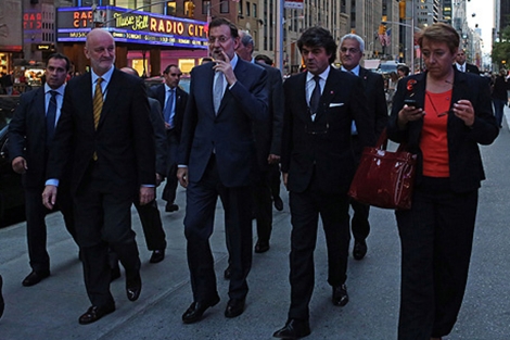 El presidente, durante su paseo por Nueva York. | Jonan Basterra