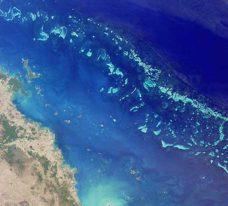 La Gran Barrera de Coral, vista desde el espacio. | NASA