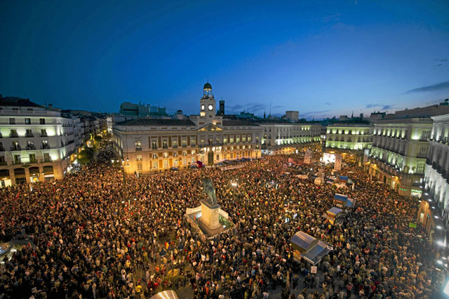 La Puerta del Sol en Madrid durante la huelga general del pasado marzo. | Afp
