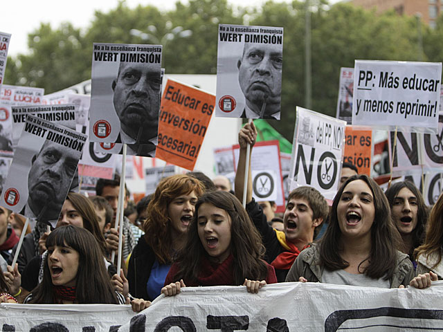 Estudiantes participan en la manifestacin. | Alberto Di Lolli