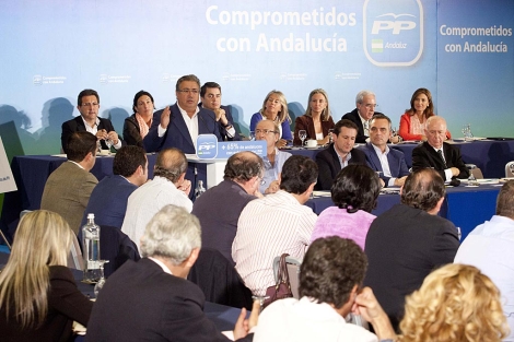 El lder del PP-A, Juan Ignacio Zoido, se dirige a los alcaldes 'populares'. | Conchitina