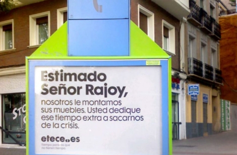 Campaa publicitaria en las cabinas de Madrid, aqu sin veto. | E. M.
