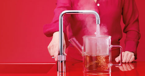 Grifo Fusion, de Quooker. Agua a 100 grados de temperatura de modo instantneo y seguro.