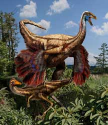 Recreación artística de 'Ornithomimus edmontonicus'. | Julius Csotonyl
