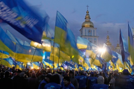 Mitin en Kiev. | Reuters