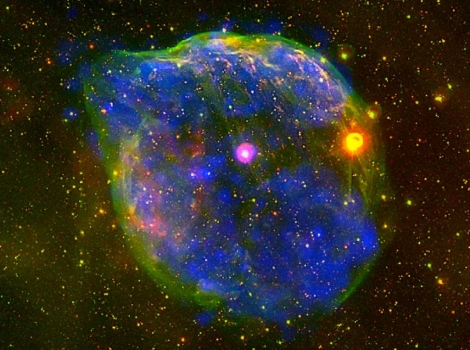 La burbuja gigante producida por el viento de una estrella masiva. | ESA