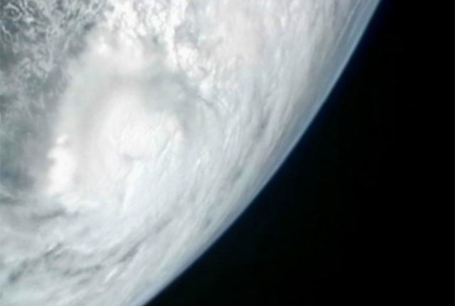 Imagen del huracn Sandy desde la Estacin Espacial Internacional. | NASA