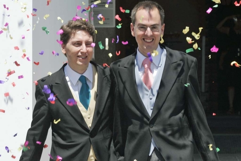 Javier y Manuel, el da de su boda en la Casa de la Panadera. | Javi Martnez