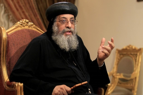 El papa copto Tauadros II durante una entrevista en El Cairo. | Reuters
