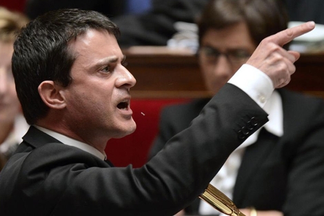 Manuel Valls en un momento de la discusin en el Parlamento.| Afp