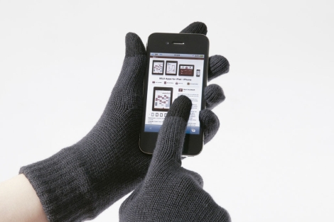 Los nuevos guantes de Muji con dedos conductores. | E.M. [Ms fotos]