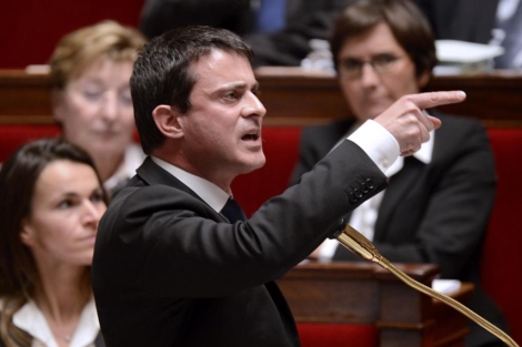 Manuel Valls en un momento de la discusin en el Parlamento.| Afp