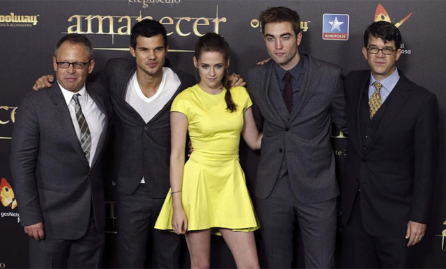 Lautner, Stewart y Pattinson, este jueves en Madrid. | Efe