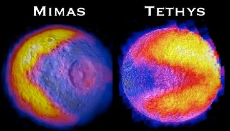 Los 'comecocos' de las lunas de Saturno (el ltimo hallado ha sido Tethys). | NASA