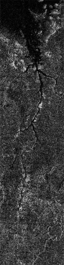 Imagen del valle fluvial captada por la sonda Cassini, | ESA