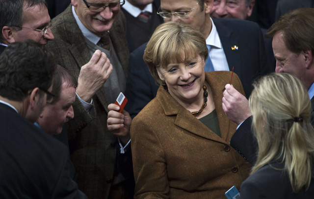 Merkel en el Parlamento alemán. | Afp