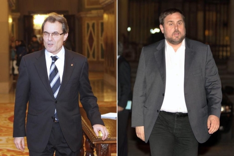 Artur Mas y Oriol Junqueras, este martes. | Jordi Soteras / Efe