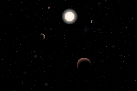 Recreacin del sistema planetario de Tau Ceti. | J. Pinfield