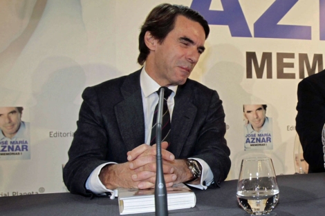 Aznar, durante la presentacin de sus memorias en Murcia. | Efe