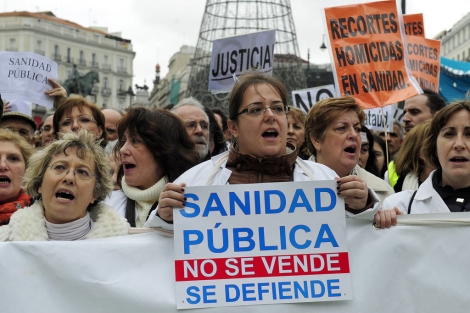 Manifestacin en defensa de la sanidad pblica el pasado domingo. | Foto: B. Daz