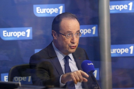 El presidente francs, Franois Hollande, durante su intervencin en Europe 1. | Afp