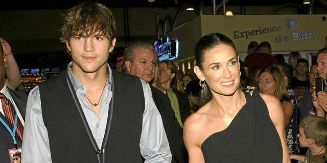 Ashton Kutcher y Demi Moore cuando an eran pareja.