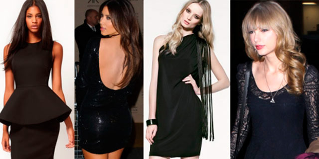 Vestido pplum, de Asos; Kim Kardashian; propuesta asimtrica, de Mango, y Taylor Swift.