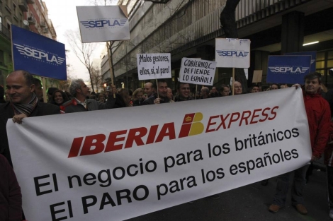 Manifestacin convocada en Madrid por los sindicatos de Iberia. | Efe